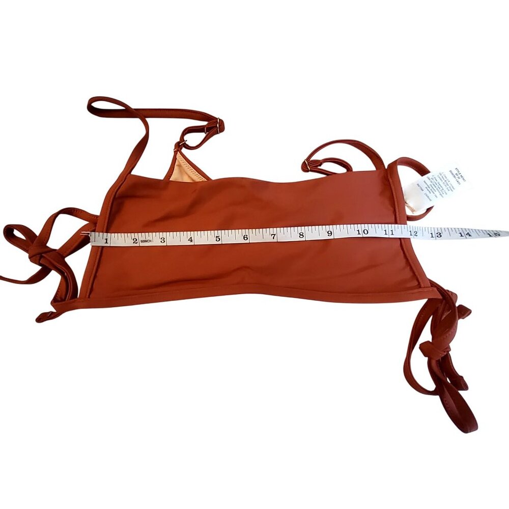 Madewell XS Rust Bikini Top With Adjustable Ties  Recycled Polyester & Elastane - Picture 3 of 9